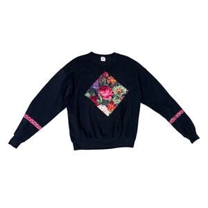 Jerzees Vintage Floral Crewneck Pullover Sweatshirt US Women's XL